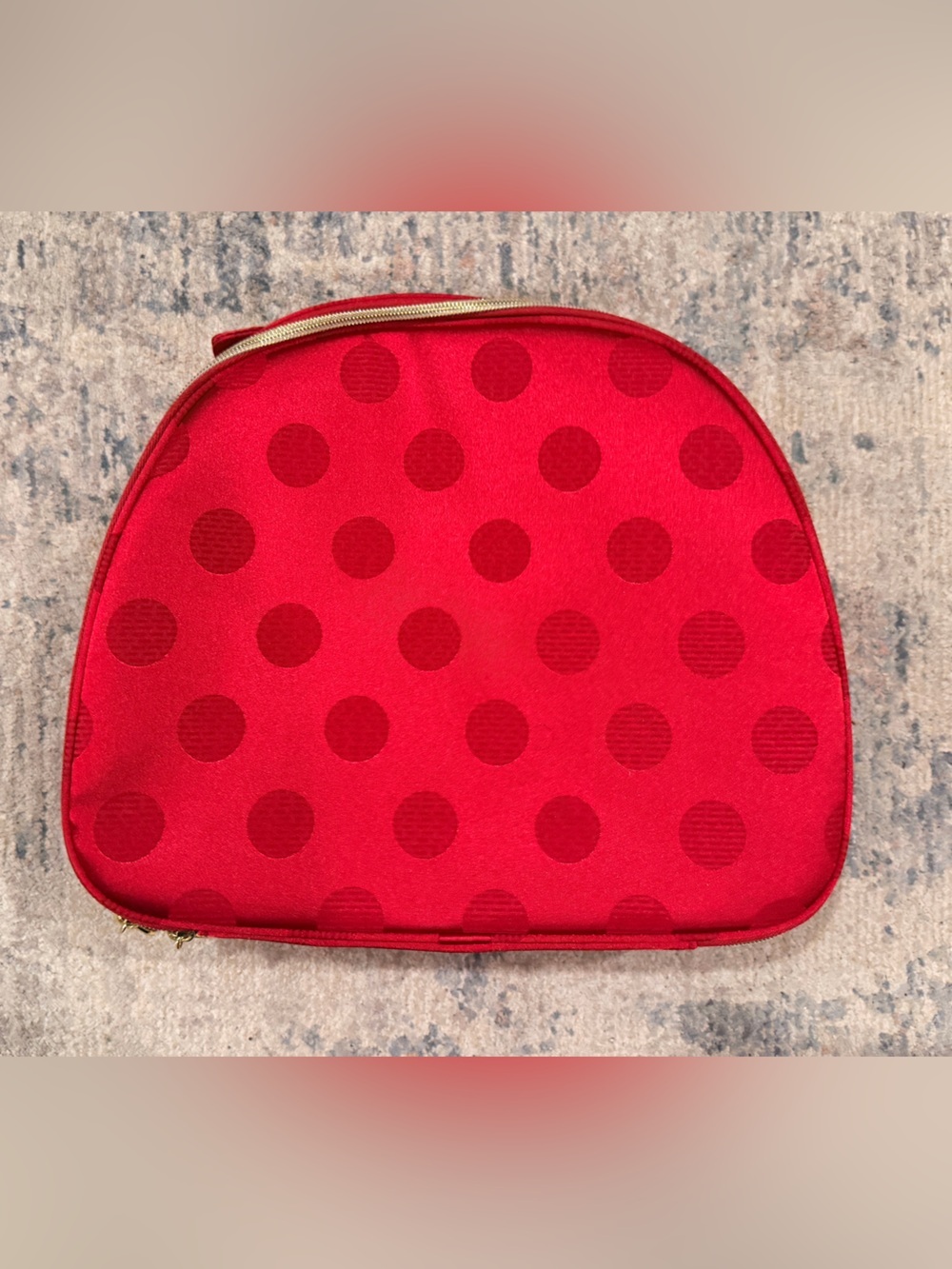 New Estée Lauder Red Polka Dot Cosmetic Bag